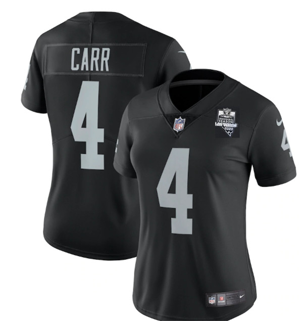 Women's Las Vegas Raiders Black #4 Derek Carr 2020 Inaugural Season Vapor Untouchable Limited Stitched Jersey(Run Small)