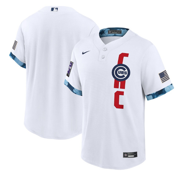Women's Chicago Cubs Blank 2021 White All-Star Cool Base Stitched Jersey
