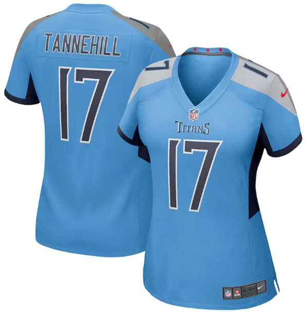 Women's Tennessee Titans #17 Ryan Tannehill Blue Vapor Untouchable Limited Stitched Football Jersey(Run Small)