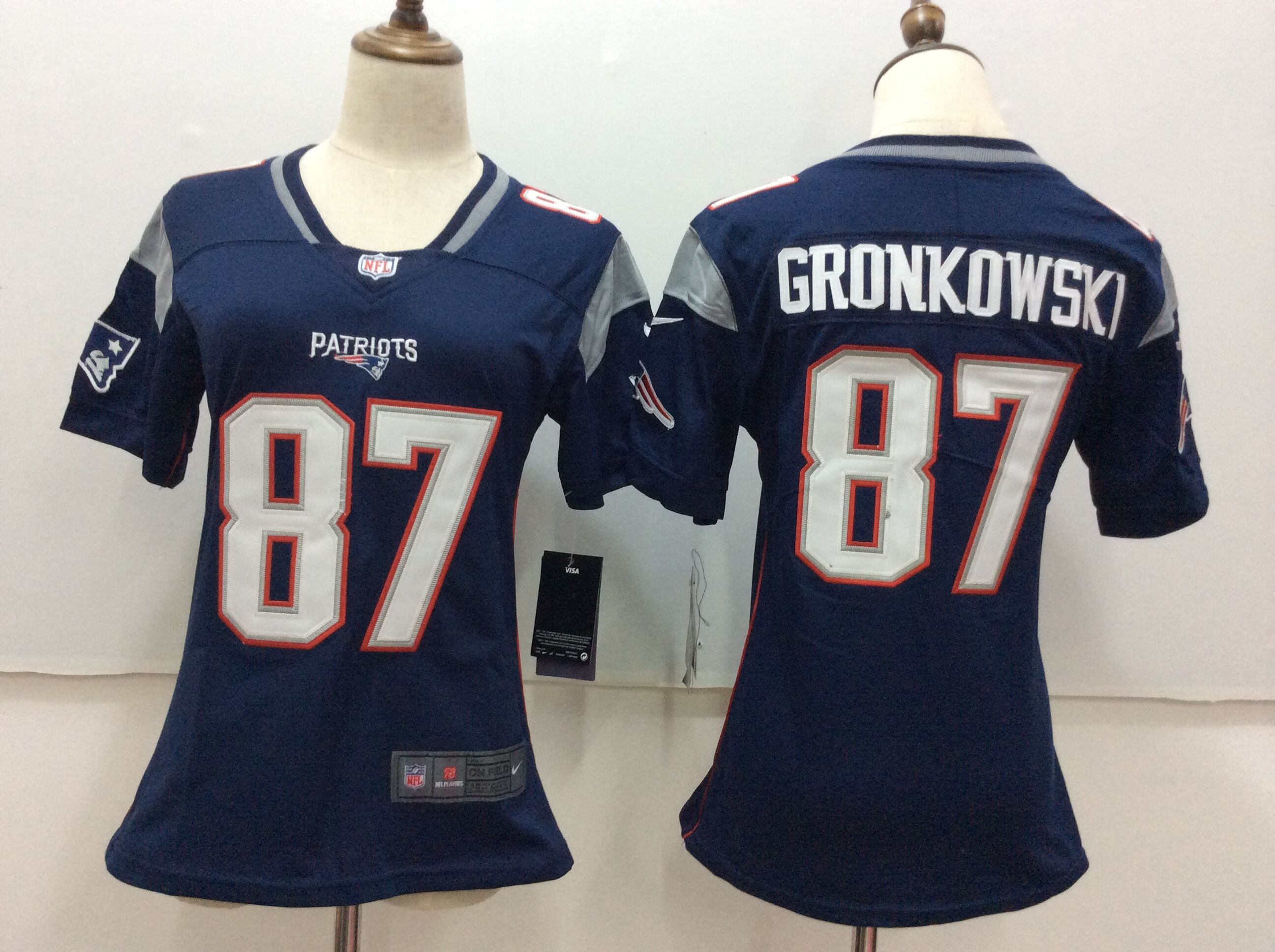 Women's Nike New England Patriots #87 Rob Gronkowski Navy Blue Team Color Stitched NFL Vapor Untouchable Limited Jersey