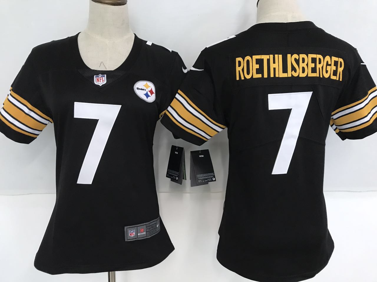 Women's Nike Pittsburgh Steelers #7 Ben Roethlisberger Black Team Color Stitched NFL Vapor Untouchable Limited Jersey