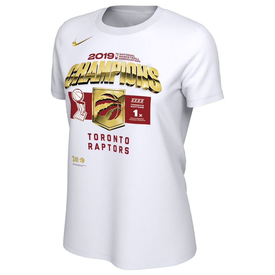 Women's Toronto Raptors White 2019 NBA Finals Champions Locker Room T-Shirt