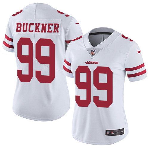 Women's NFL San Francisco 49ers #99 DeForest Buckner White Vapor Untouchable Limited Stitched Jersey（Run Small)