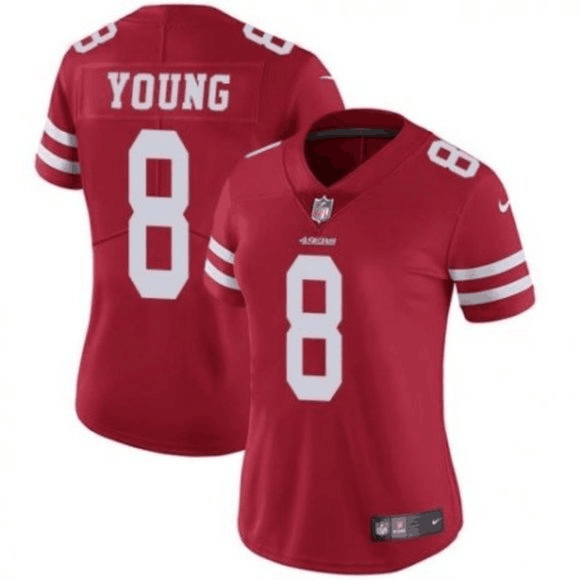Women's San Francisco 49ers #8 Steve Young Red Limited Stitched NFL Jersey(Run Small)