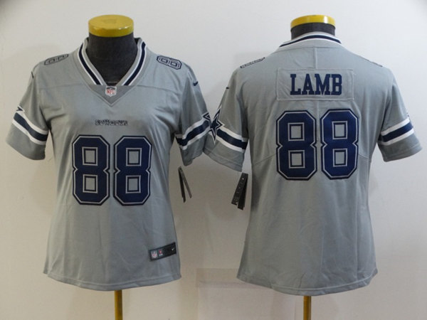 Women's Dallas Cowboys #88 CeeDee Lamb Gray Inverted Legend Stitched NFL Jersey