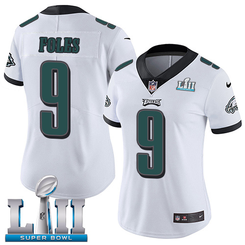 Women's Philadelphia Eagles #9 Nick Foles White Super Bowl LII Bound Game Stitched NFL Jersey