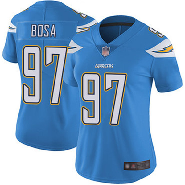 Women's Los Angeles Chargers #97 Joey Bosa Blue Vapor Untouchable Limited Stitched Jersey(Run Small)