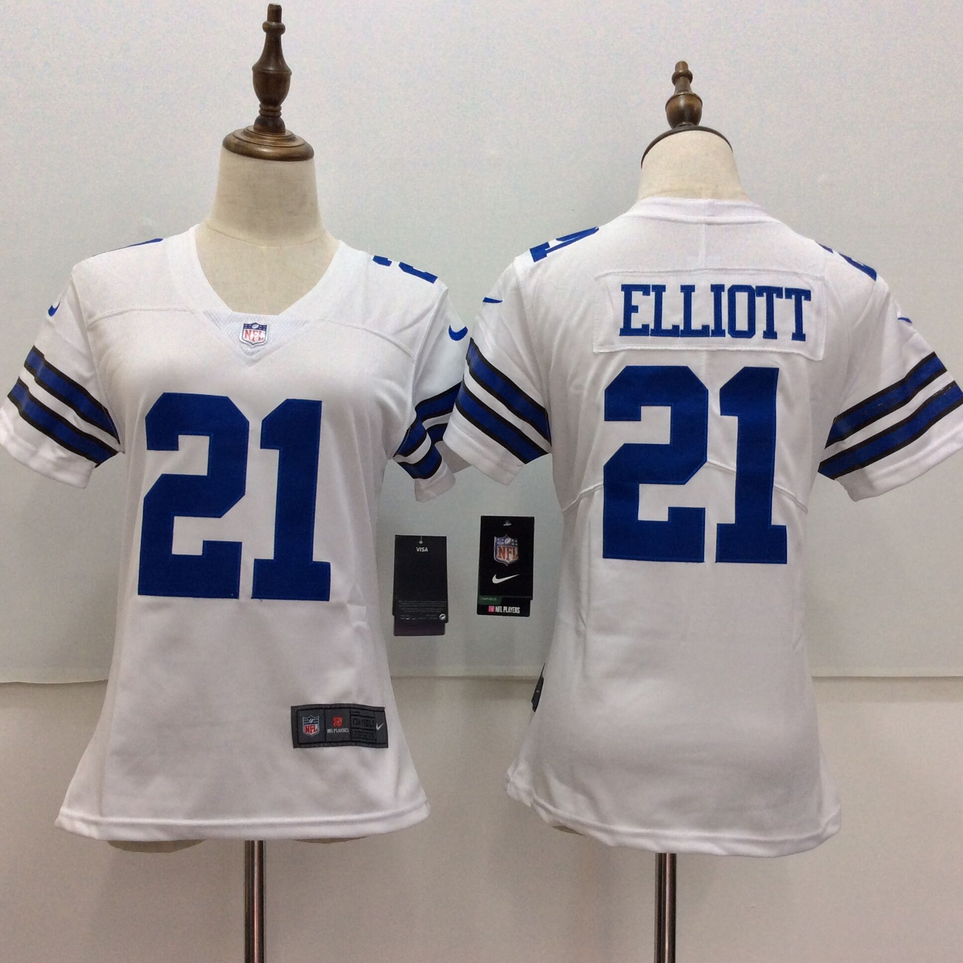 Women's Nike Dallas Cowboys # 21 Ezekiel Elliott White Vapor Untouchable Player Limited Stitched NFL Jersey