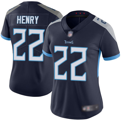 Women's Tennessee Titans #22 Derrick Henry Navy Vapor Untouchable Limited Stitched NFL Jersey(Run Small)