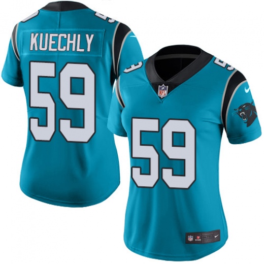 Women's Carolina Panthers #59 Luke Kuechly Blue Vapor Untouchable Limited Stitched NFL Jersey(Run Small)