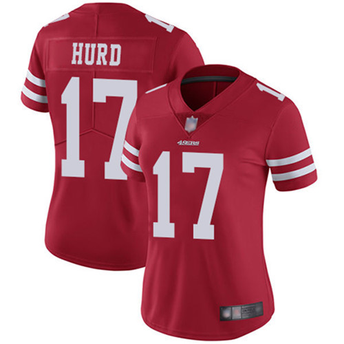 Women's 49ers #17 Jalen Hurd Red Vapor Untouchable Limited Stitched NFL Jersey