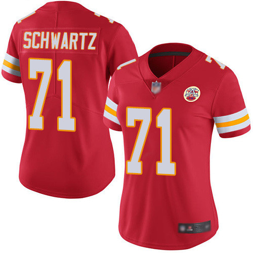 Women's Kansas City Chiefs #71 Mitchell Schwart Red Vapor Untouchable Stitched NFL Jersey(Run Small)