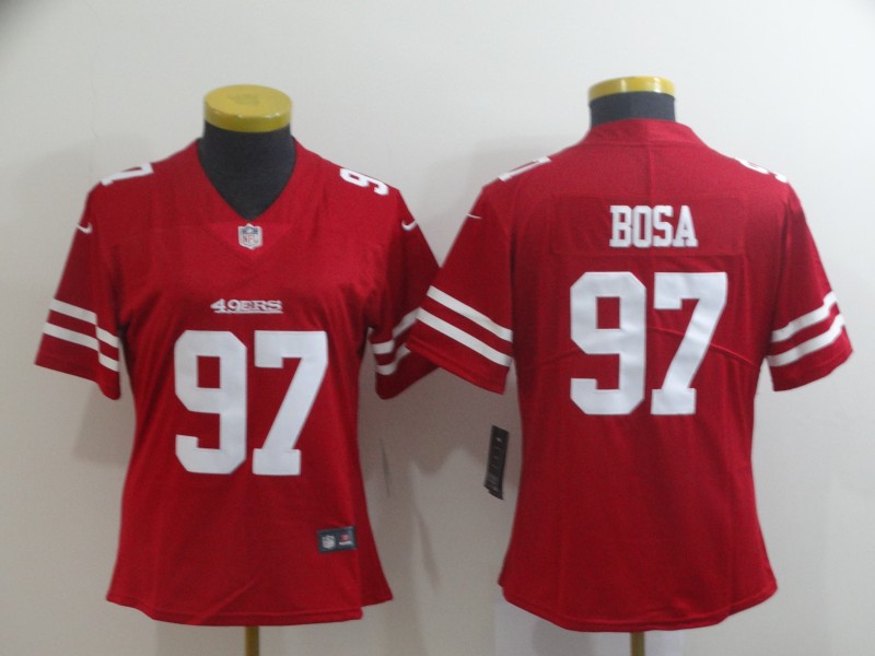 Women's NFL San Francisco 49ers #97 Nick Bosa Red Vapor Untouchable Limited Stitched Jersey(Run Small)