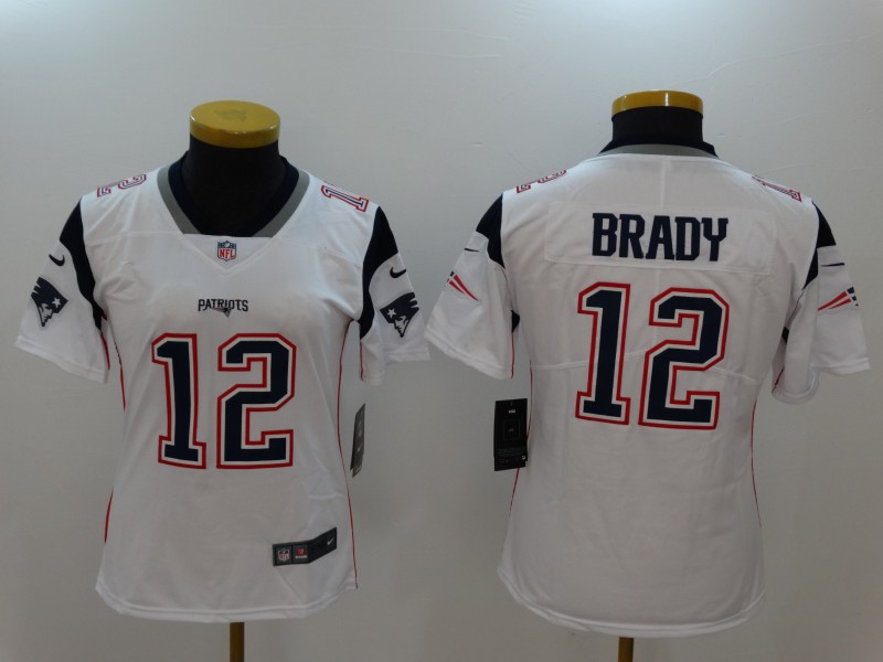 Women's New England Patriots #12 Tom Brady White Vapor Untouchable Limited Stitched NFL Jersey