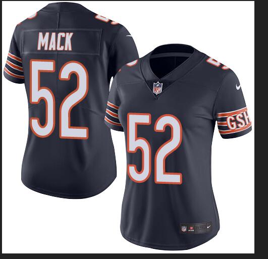 Women's Nike Chicago Bears #52 Khalil Mack Navy Untouchable Limited Stitched NFL Jersey