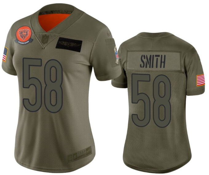Women's Chicago Bears #58 Roquan Smith 2019 Camo Salute To Service Limited Stitched NFL Jersey(Run Small)