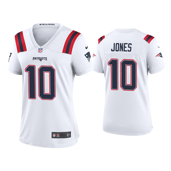 Women's New England Patriots #10 Mac Jones White Vapor Untouchable Limited Stitched Jersey(Run Small)