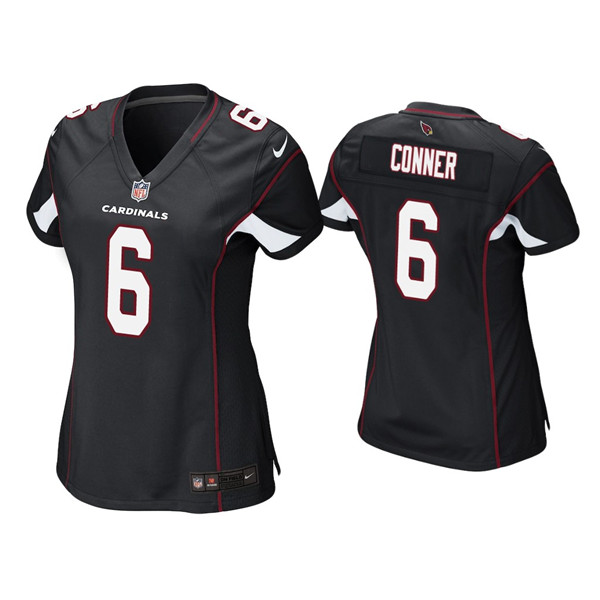 Women's Arizona Cardinals #6 James Conner Black Stitched Jersey(Run Small)