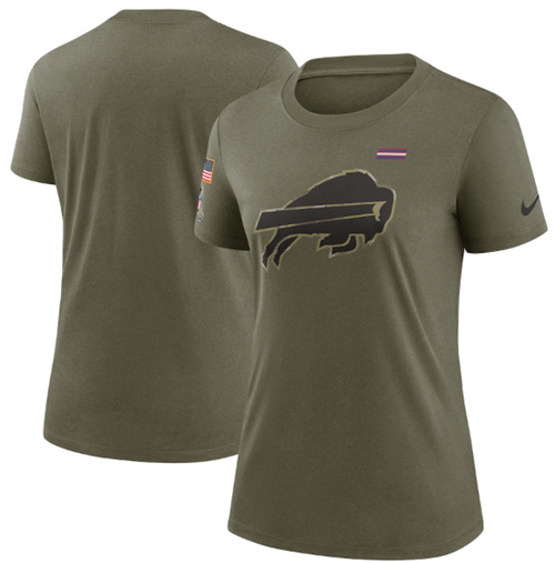 Women's Buffalo Bills Olive 2021 Salute To Service T-Shirt (Run Small)