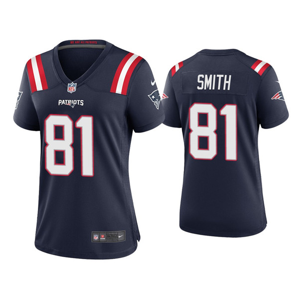 Women's New England Patriots #81 Jonnu Smith Navy Vapor Untouchable Limited Stitched Jersey(Run Small)
