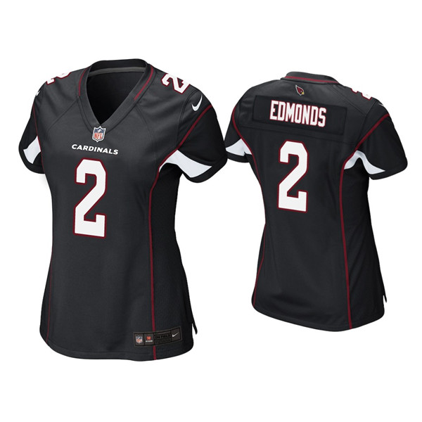 Women's Arizona Cardinals #2 Chase Edmonds Black Stitched Jersey(Run Small)