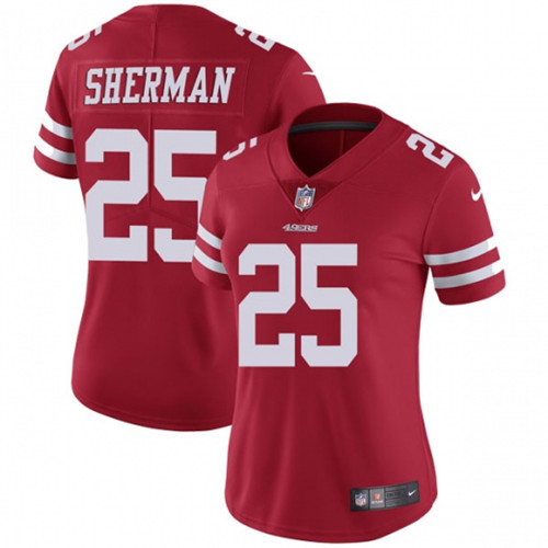 Women's NFL San Francisco 49ers #25 Richard Sherman Red Vapor Untouchable Limited Stitched Jersey(Run Small)