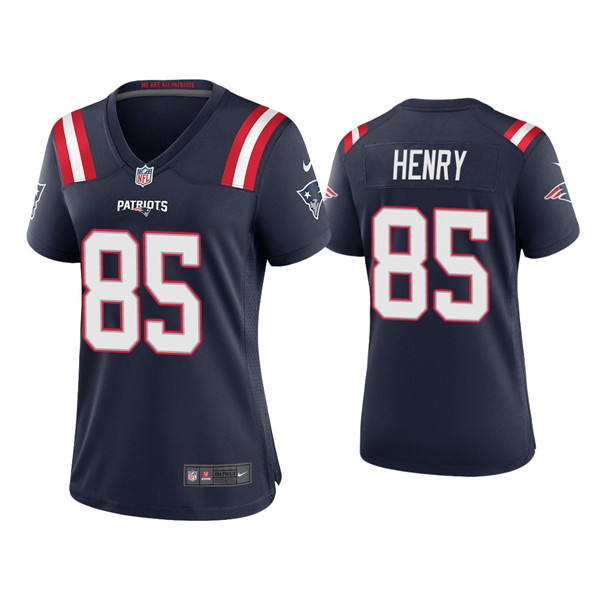 Women's New England Patriots #85 Hunter Henry Navy Vapor Untouchable Limited Stitched Jersey(Run Small)