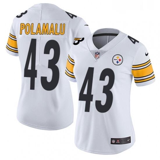 Women's Pittsburgh Steelers #43 Troy Polamalu Black Vapor Untouchable Limited Stitched NFL Jersey(Run Small)