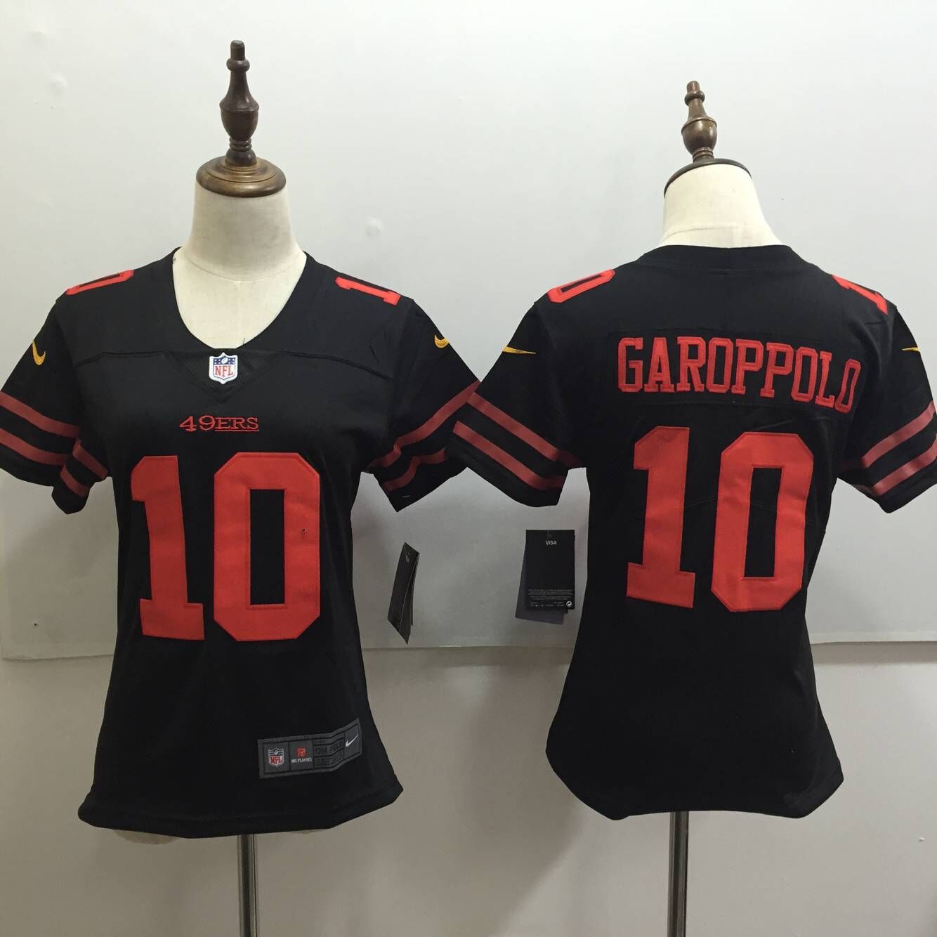 Women's Nike San Francisco 49ers #10 Jimmy Garoppolo Black Untouchable Limited Stitched NFL Jersey