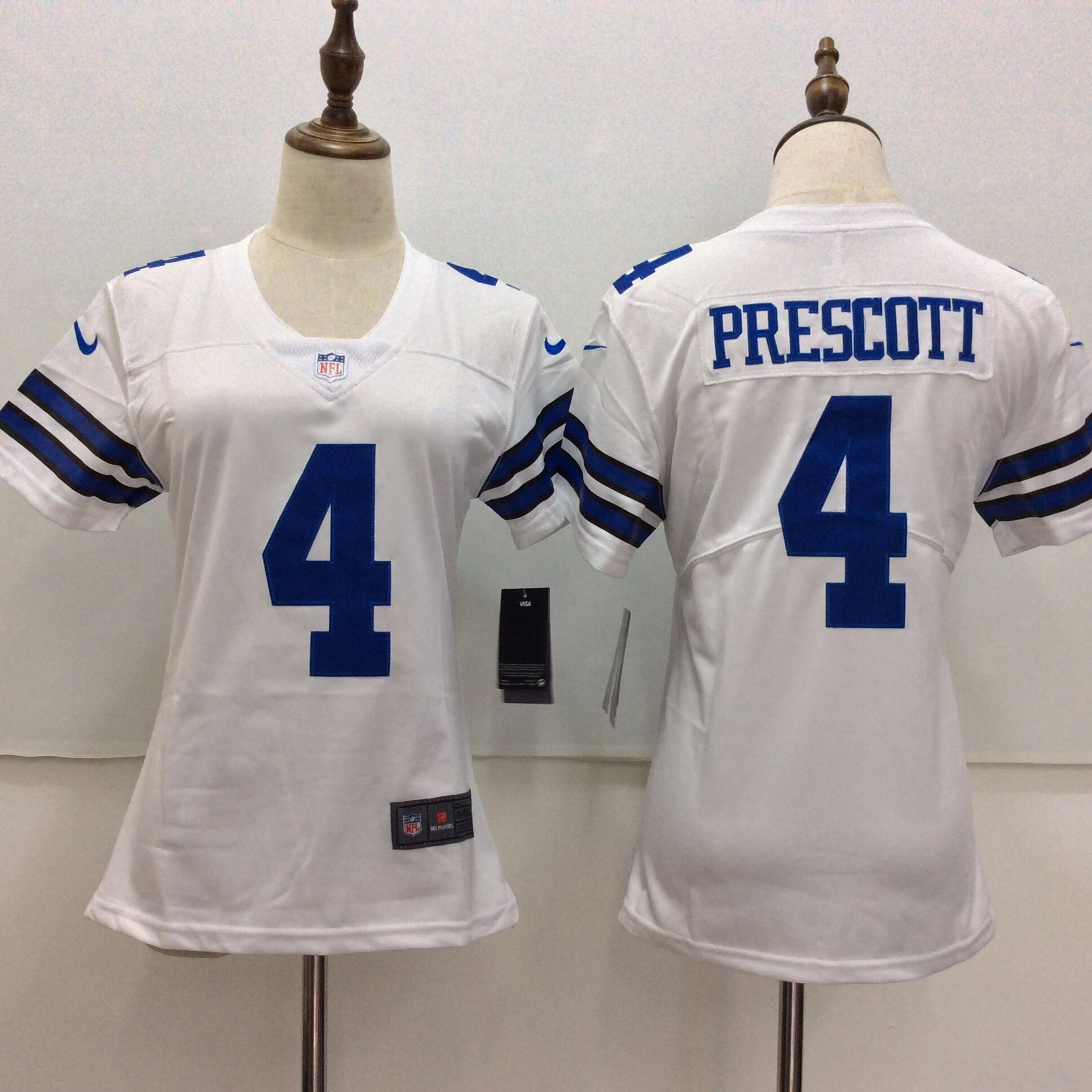 Women's Nike Dallas Cowboys # 4 Dak Prescott White Vapor Untouchable Player Limited Stitched NFL Jersey