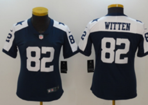 Women's Dallas Cowboys #82 Jason Witten Navy Limited Stitched NFL Jersey(Run Small)