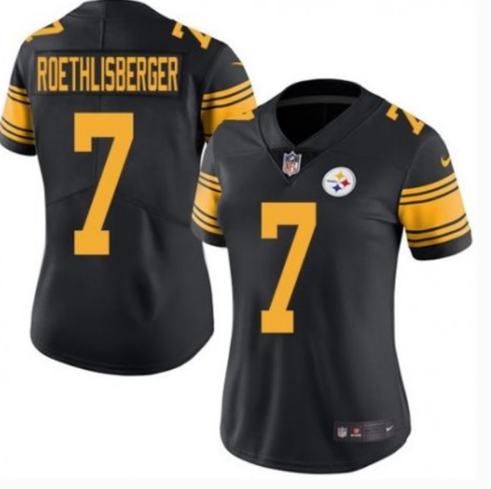 Women's Pittsburgh Steelers #7 Ben Roethlisberger Limited Stitched NFL Jersey(Run Small)