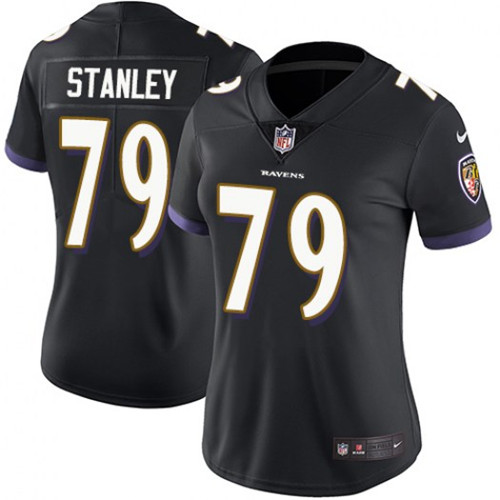 Women's Baltimore Ravens #79 Ronnie Stanley Black Vapor Untouchable Limited Stitched NFL Jersey( Run Small)