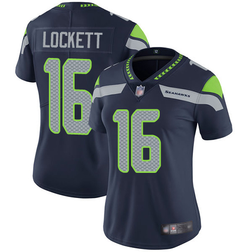 Women's Seattle Seahawks #16 Tyler Lockett Blue Untouchable Limited Stitched NFL Jersey