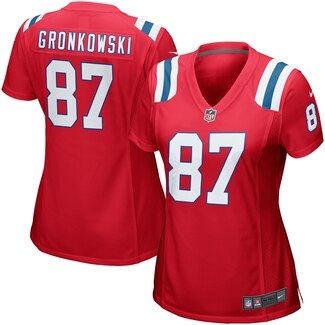 Women's New England Patriots #87 Rob Gronkowski Red Stitched NFL Jersey(Run Small)