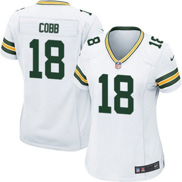 Women's Green Bay Packers #18 Randall Cobb White Vapor Untouchable Limited Stitched Jersey(Run Small)