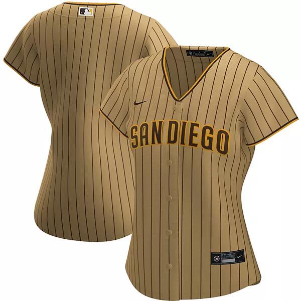 Women's San Diego Padres Blank Tan Brown Cool Base Stitched Baseball Jersey(Run Small)
