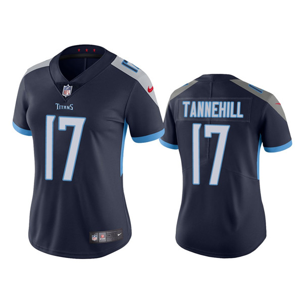 Women's Tennessee Titans #17 Ryan Tannehill Navy Vapor Untouchable Limited Stitched Football Jersey(Run Small)