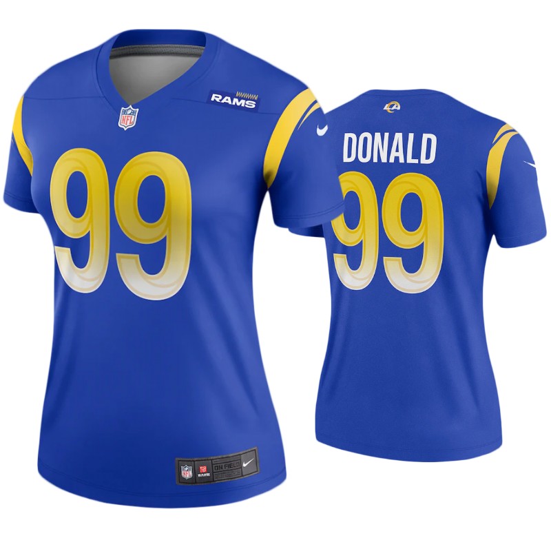 Women's Los Angeles Rams #99 Aaron Donald 2020 Royal NFL Stitched Jersey