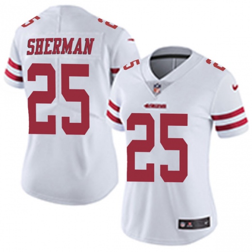 Women's NFL San Francisco 49ers #25 Richard Sherman White Vapor Untouchable Limited Stitched Jersey(Run Small)