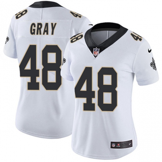 Women's New Orleans Saints #48 J.T. Gray White Vapor Untouchable Limited Stitched NFL Jersey(Run Small)
