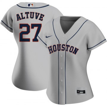 Women's Houston Astros #27 Jose Altuve Grey Cool Base Stitched Baseball Jersey(Run Small)
