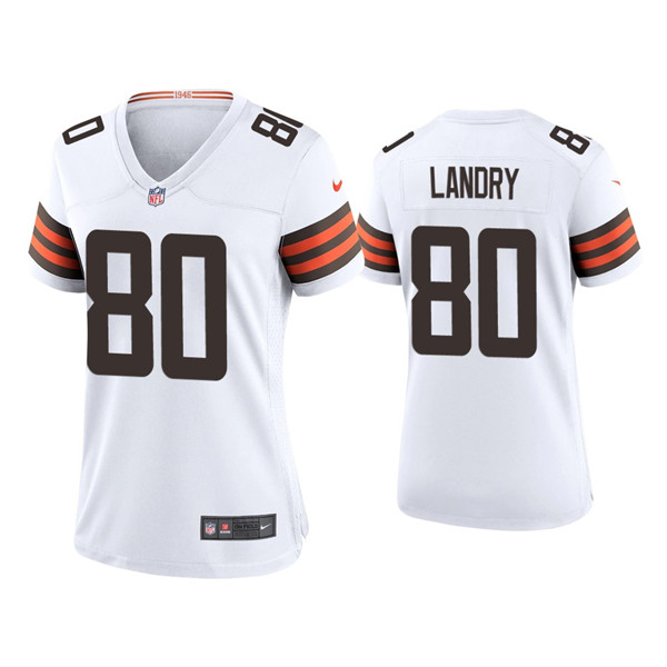Women's Cleveland Browns #80 Jarvis Landry 2020 New White Stitched Jersey(Run Small)