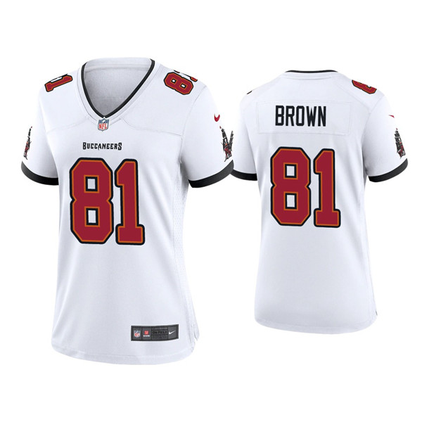 Women's Tampa Bay Buccaneers #81 Antonio Brown White 2021 Limited Stitched Jersey(Run Small)