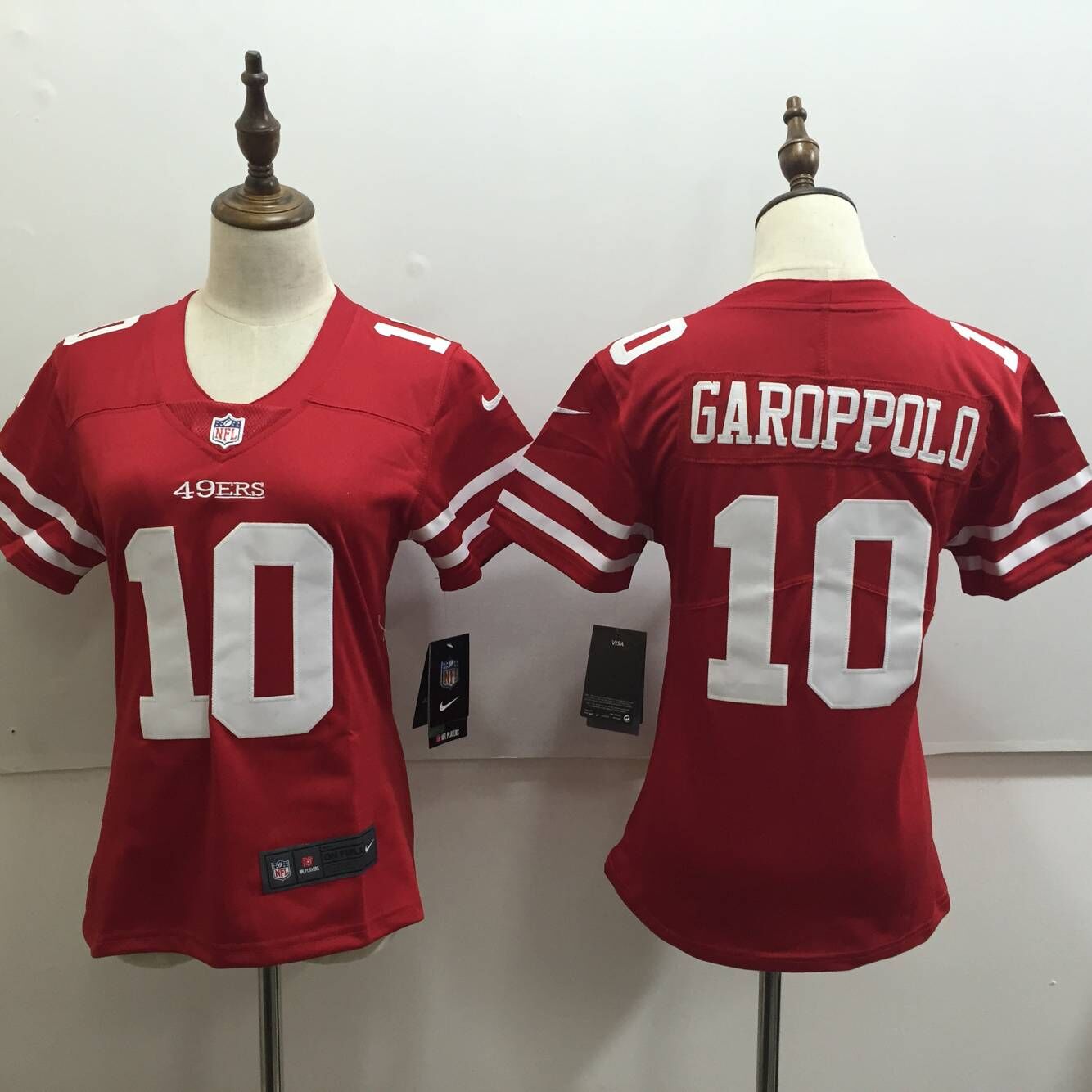 Women's Nike San Francisco 49ers #10 Jimmy Garoppolo Red Untouchable Limited Stitched NFL Jersey(Run Small)