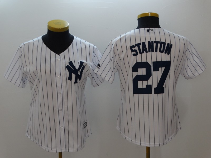 Women's New York Yankees #27 Giancarlo Stanton White Cool Base Stitched MLB Jersey
