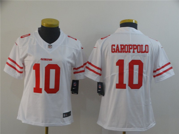 Women's NFL San Francisco 49ers #10 Jimmy Garoppolo White Vapor Untouchable Limited Stitched Jersey