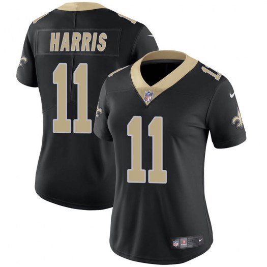 Women's New Orleans Saints #11 Deonte Harris Black Vapor Untouchable Limited Stitched NFL Jersey(Run Small)