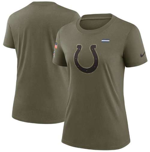 Women's Indianapolis Colts Olive 2021 Salute To Service T-Shirt (Run Small)