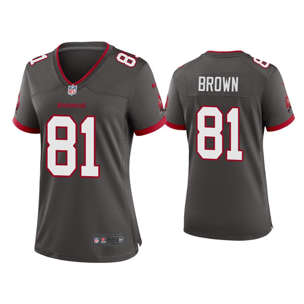 Women's Tampa Bay Buccaneers #81 Antonio Brown Gray 2021 Limited Stitched Jersey(Run Small)
